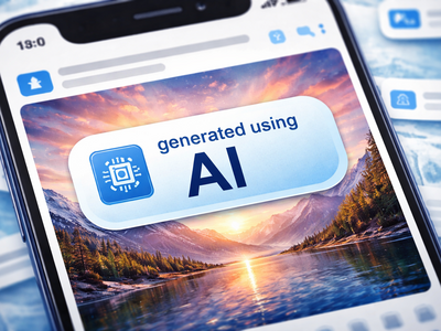 Nahaufnahme eines Smartphone-Displays mit einem Button, auf dem 'powered using AI' steht
