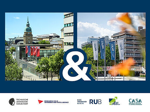 Bild mit den Gebäuden der TU Darmstadt und der RUB