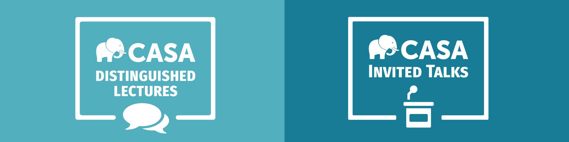 Ein Banner, der zwei Logos kombiniert: CASA Distinguished Lecture und CASA Invited Talks